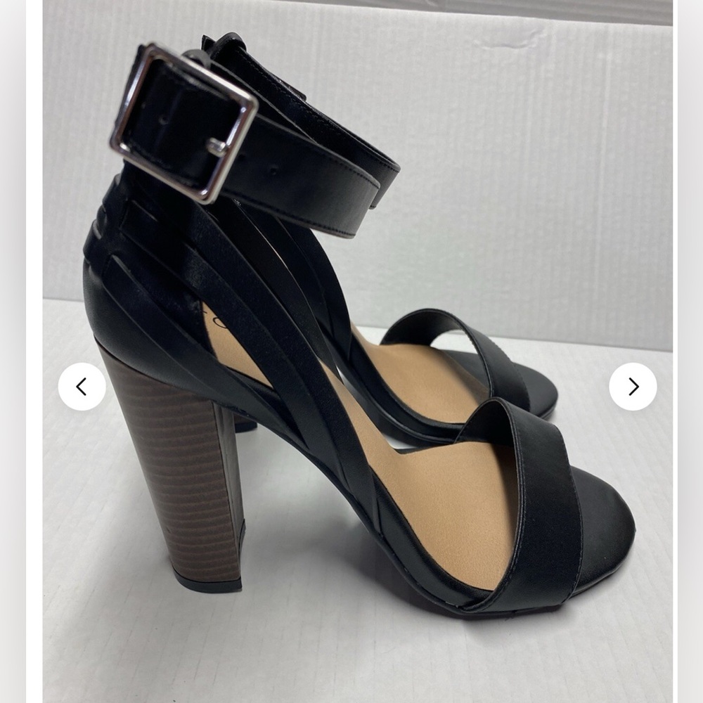 Black Strappy Heeled Sandals - Picture 5 of 6